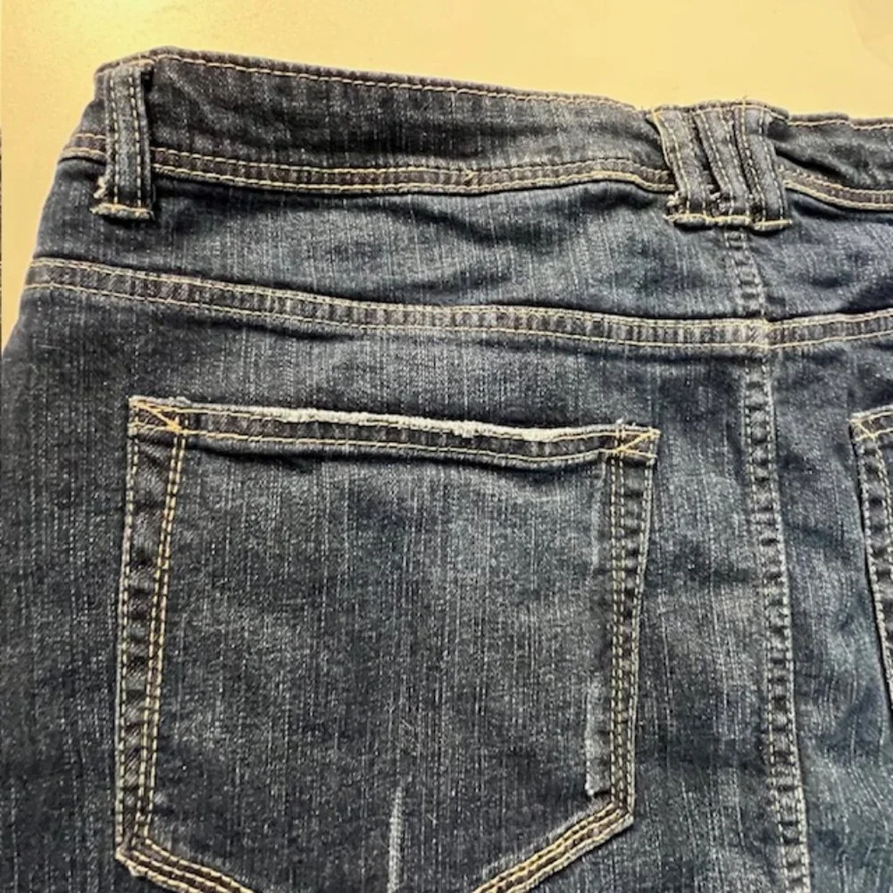 Evolution by JMS Womans Jean Skirt with Riveted Pockets and Studs on sides, 1X